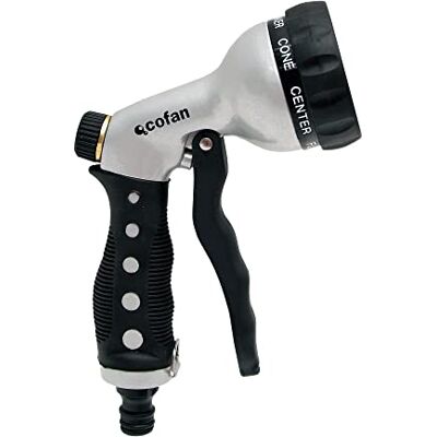 Cofan Metalen irrigatiepistool voor slang Met 7 verschillende spuitposities Waterpistool tot waterplanten of céspedes Cofan Metalen irrigatiepistool voor slang Met 7 verschillende spuitposities Waterpistool tot waterplanten of céspedes