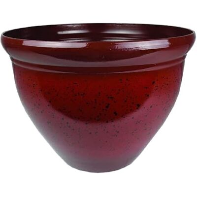 The HC Companies Pizzazz Ronde Planter 9" decoratieve hars bloempot plantenbakken voor kamerplanten warm rood spikkeltje (PZA09000Y35) The HC Companies Pizzazz Ronde Planter 9" decoratieve hars bloempot plantenbakken voor kamerplanten warm rood spikkeltje (PZA09000Y35)