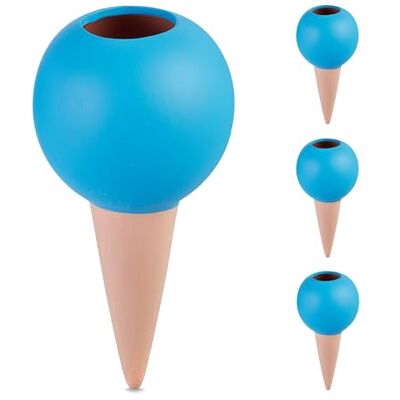 Relaxdays Bevloedsysteem - Keramische cono's, 4 stuks, Automatische bewatering, Flessen 1,5L Relaxdays Bevloedsysteem - Keramische cono's, 4 stuks, Automatische bewatering, Flessen 1,5L
