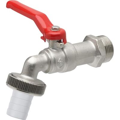 Meister kogelkraan, inclusief slangaansluiting, hoogwaardig messing, ideaal als buitenappel, tapkraan voor regenton/kraan 20,95 mm (1/2 inch) AG rood Meister kogelkraan, inclusief slangaansluiting, hoogwaardig messing, ideaal als buitenappel, tapkraan voor regenton/kraan 20,95 mm (1/2 inch) AG rood