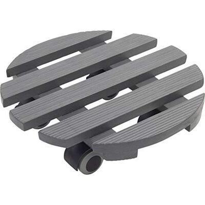Metafranc Plantenroller Ø 300 mm 60 kg draagkracht Geribbelde grenen plaat Grijs TPE-wielen met 2 vergrendelingen/Indoor roller/Bloem Roller/Transporthulp voor planten / 825240 Metafranc Plantenroller Ø 300 mm 60 kg draagkracht Geribbelde grenen plaat Grijs TPE-wielen met 2 vergrendelingen/Indoor roller/Bloem Roller/Transporthulp voor planten / 825240