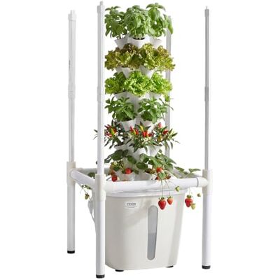 VEVOR Hydrocultuur toren, 30 pods, 6 niveaus, hydrocultuur kweeksysteemset met led-plantenlamp, app-bediening, 20-liter watertank en pomp, hydrocultuur toren voor kruiden, fruit en groenten VEVOR Hydrocultuur toren, 30 pods, 6 niveaus, hydrocultuur kweeksysteemset met led-plantenlamp, app-bediening, 20-liter watertank en pomp, hydrocultuur toren voor kruiden, fruit en groenten