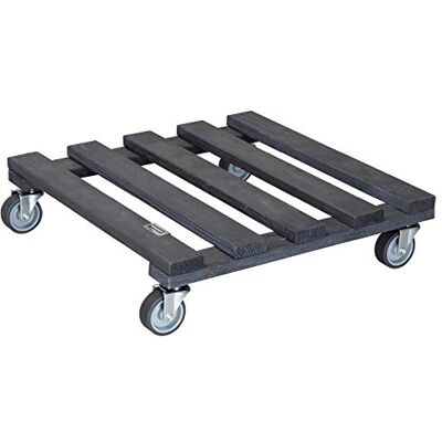 WAGNER Plantentrolley PALETTI 38 x 38 x 9,5 cm I Voor binnen + buiten I Bloementrolley van FSC®-gecertificeerd massief hout, houtskool I Zachte wielen I Draagvermogen 120 kg I Made in EU 20041201 WAGNER Plantentrolley PALETTI 38 x 38 x 9,5 cm I Voor binnen + buiten I Bloementrolley van FSC®-gecertificeerd massief hout, houtskool I Zachte wielen I Draagvermogen 120 kg I Made in EU 20041201