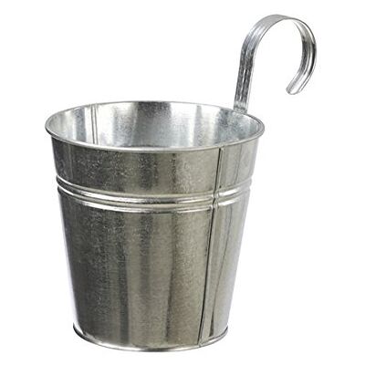 Dehner Plantenpot met beugelhouder, Ø 14 cm, hoogte 14 cm, zink, zilver Dehner Plantenpot met beugelhouder, Ø 14 cm, hoogte 14 cm, zink, zilver