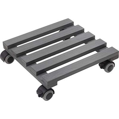 Metafranc plantenroller 300 x 300 mm 60 kg draagkracht geribbelde grenen plaat grijs (geribbeld) TPE-wielen met 2 vergrendelingen/indoor roller/bloemenroller/transporthulp voor planten / Metafranc plantenroller 300 x 300 mm 60 kg draagkracht geribbelde grenen plaat grijs (geribbeld) TPE-wielen met 2 vergrendelingen/indoor roller/bloemenroller/transporthulp voor planten /