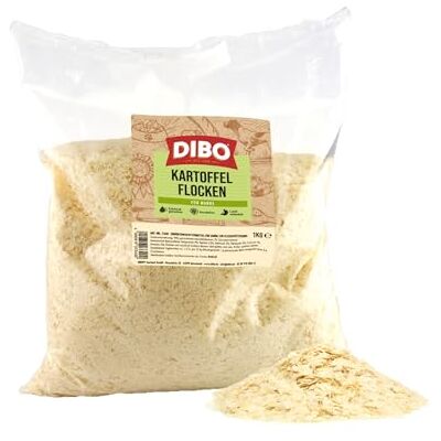 DIBO aardappelvlokken, 1 kg, natuurproduct, gemaakt in Duitsland, zonder chemicaliën, zonder conserveringsmiddelen, zonder kleurmiddel DIBO aardappelvlokken, 1 kg, natuurproduct, gemaakt in Duitsland, zonder chemicaliën, zonder conserveringsmiddelen, zonder kleurmiddel