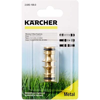 Kärcher messing 2-wegkoppeling (koppelen van 2 slangen, slangverlenging, kliksysteem) Kärcher messing 2-wegkoppeling (koppelen van 2 slangen, slangverlenging, kliksysteem)
