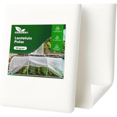 GARDENIX Kweekbed, vlies, ademend, 30 g/m², tuinvlies, 1,6 x 10 m (16 m²), bevordert een gezonde groei, voor het afdekken van verhoogde bedden, beschermt planten, bloemen en groenten tegen kou, vorst GARDENIX Kweekbed, vlies, ademend, 30 g/m², tuinvlies, 1,6 x 10 m (16 m²), bevordert een gezonde groei, voor het afdekken van verhoogde bedden, beschermt planten, bloemen en groenten tegen kou, vorst