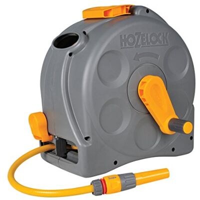 Hozelock Compacte slanghaspel 25 M 2-in-1: draagbaar of aan de muur gemonteerd, licht oprolmechanisme, geleverd met slangspuit, aansluitingen en bevestigingsmateriaal Hozelock Compacte slanghaspel 25 M 2-in-1: draagbaar of aan de muur gemonteerd, licht oprolmechanisme, geleverd met slangspuit, aansluitingen en bevestigingsmateriaal