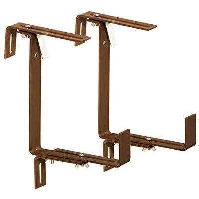 Dehner Professionele bloembakhouder voor buisleuningen, 2 stuks, metaal, bruin, 27 x 21,6 x 6 cm Dehner Professionele bloembakhouder voor buisleuningen, 2 stuks, metaal, bruin, 27 x 21,6 x 6 cm
