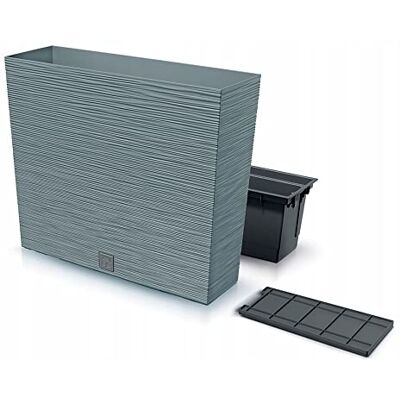 Prosperplast FURU plantenbak cementkleuren met opvangbak 58 x 18 x 49,8 cm inhoud 12 liter Prosperplast FURU plantenbak cementkleuren met opvangbak 58 x 18 x 49,8 cm inhoud 12 liter