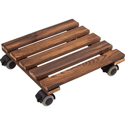 Metafranc Plantenroller 300 x 300 mm 60 kg draagkracht grenen plaat vintage look TPE-wielen met 4 vergrendelingen/indoor roller/bloemenroller/transporthulp voor planten / 825270 Metafranc Plantenroller 300 x 300 mm 60 kg draagkracht grenen plaat vintage look TPE-wielen met 4 vergrendelingen/indoor roller/bloemenroller/transporthulp voor planten / 825270