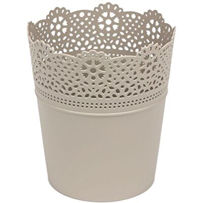 Prosperplast Prosper Plast DLAC180-7529U 18 x 21 cm "Lace" bloempot Mocca Prosperplast Prosper Plast DLAC180-7529U 18 x 21 cm "Lace" bloempot Mocca