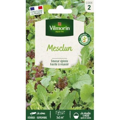 Vilmorin 3680042 Mesclun, groen/rood, 90 x 2 x 140 cm Vilmorin 3680042 Mesclun, groen/rood, 90 x 2 x 140 cm