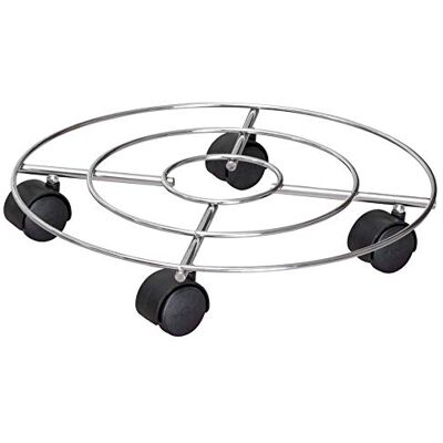 WAGNER Plantentrolley CHROME Ø 35 x 6,5 cm I Plantentrolley voor binnengebruik I Bloementrolley van verchroomd staal I Bakwagen glanzend zilverkleurig, chroom I Draagvermogen 60 kg 20093201 WAGNER Plantentrolley CHROME Ø 35 x 6,5 cm I Plantentrolley voor binnengebruik I Bloementrolley van verchroomd staal I Bakwagen glanzend zilverkleurig, chroom I Draagvermogen 60 kg 20093201