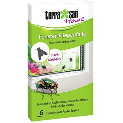Compo Terrasan Home Raamvliegenval, zelfklevende raamstrips, transparant en geurloos, insecticidevrij, 6 stuks Compo Terrasan Home Raamvliegenval, zelfklevende raamstrips, transparant en geurloos, insecticidevrij, 6 stuks