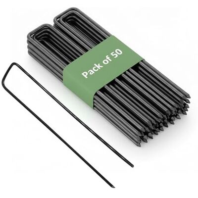 GARDENIX 50 stuks IronPeg grondankers van staaldraad 150 x 30 mm diameter 3 mm voor het bevestigen van onkruidbestrijding, textiel, netten, vloerdekzeilen, gaas GARDENIX 50 stuks IronPeg grondankers van staaldraad 150 x 30 mm diameter 3 mm voor het bevestigen van onkruidbestrijding, textiel, netten, vloerdekzeilen, gaas