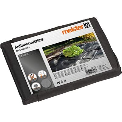 Meister Onkruiddoek 5 x 1,5 m 30 g/m² PP zwart voorkomt onkruidgroei slaat bodemwarmte en vocht op ondersteunt het rijpingsproces/mulchvlies/onkruidbestrijding / 9961360 Meister Onkruiddoek 5 x 1,5 m 30 g/m² PP zwart voorkomt onkruidgroei slaat bodemwarmte en vocht op ondersteunt het rijpingsproces/mulchvlies/onkruidbestrijding / 9961360