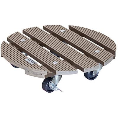 WAGNER Plantentrolley WPC Ø 29 x 7,5 cm I Planten- & bloementrolley voor binnen + buiten I Containertrolley van FSC® houtvezelcomposiet, taupe I 2 remmen I Draagvermogen 100 kg 20053601 WAGNER Plantentrolley WPC Ø 29 x 7,5 cm I Planten- & bloementrolley voor binnen + buiten I Containertrolley van FSC® houtvezelcomposiet, taupe I 2 remmen I Draagvermogen 100 kg 20053601