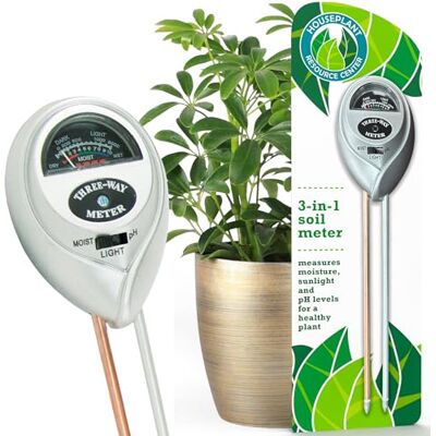 HOUSEPLANT RESOURCE CENTER Kamerplantbodemmeter voor vioolbladvijgen, Pothos, Monstera en meer 3-in-1 pH/vocht/lichtmeter bevordert robuuste plantengroei en gezondheid door goed water geven, zonlicht en voeding HOUSEPLANT RESOURCE CENTER Kamerplantbodemmeter voor vioolbladvijgen, Pothos, Monstera en meer 3-in-1 pH/vocht/lichtmeter bevordert robuuste plantengroei en gezondheid door goed water geven, zonlicht en voeding
