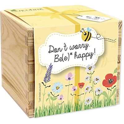 Feel Green WE CREATE NATURE ecobox, bijenweide Don't worry. Be(e) happy, biologische zaden, planten uit de houten doos 11 x 11 x 10 cm, Made in Austria, duurzaam cadeau-idee, kweek your own/kweekset Feel Green WE CREATE NATURE ecobox, bijenweide Don't worry. Be(e) happy, biologische zaden, planten uit de houten doos 11 x 11 x 10 cm, Made in Austria, duurzaam cadeau-idee, kweek your own/kweekset