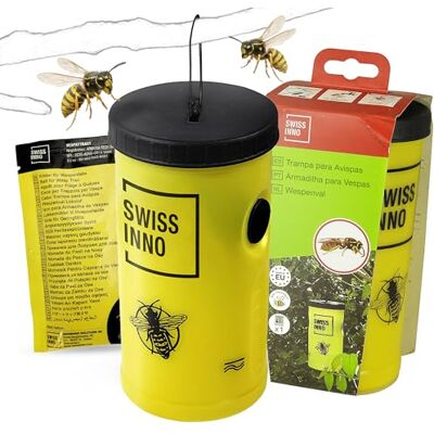 SWISSINNO Wespentval met lokaas – Herbruikbare val voor gebruik buitenshuis – Inclusief ophangdraad – 1 stuk SWISSINNO Wespentval met lokaas – Herbruikbare val voor gebruik buitenshuis – Inclusief ophangdraad – 1 stuk