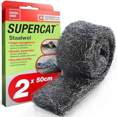 SWISSINNO knaagdier-, ongedierte- en insectenbescherming staalwol 100% ondoordringbare barrière ook geschikt voor muizen, ratten, vogels en slakken. Dichte roestvrije constructie. 50 cm lang: x2 SWISSINNO knaagdier-, ongedierte- en insectenbescherming staalwol 100% ondoordringbare barrière ook geschikt voor muizen, ratten, vogels en slakken. Dichte roestvrije constructie. 50 cm lang: x2