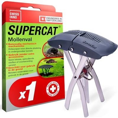 SWISSINNO SuperCat Mollenval -Effectieve Mollenval met Hoge Vangst – Eenvoudig in Gebruik, Veilig en Herbruikbaar – Voor Tuin en Gazon SWISSINNO SuperCat Mollenval -Effectieve Mollenval met Hoge Vangst – Eenvoudig in Gebruik, Veilig en Herbruikbaar – Voor Tuin en Gazon
