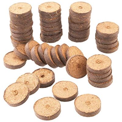 Meister Connex Kokosnoottabletten Ø 3,5 cm praktische set met 50 stuks met verzorgende voedingsstoffenmix 100% turfvrij van kokos biologisch afbreekbaar materiaal / kokostabletten / kokosaarde / FLOR79145 Meister Connex Kokosnoottabletten Ø 3,5 cm praktische set met 50 stuks met verzorgende voedingsstoffenmix 100% turfvrij van kokos biologisch afbreekbaar materiaal / kokostabletten / kokosaarde / FLOR79145
