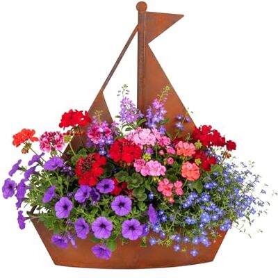 Relaxdays tuindecoratie roest, metaal, HxBxD: 43 x 34,5 x 10 cm, schip voor planten, bloempot, tuin/balkon, bruin Relaxdays tuindecoratie roest, metaal, HxBxD: 43 x 34,5 x 10 cm, schip voor planten, bloempot, tuin/balkon, bruin