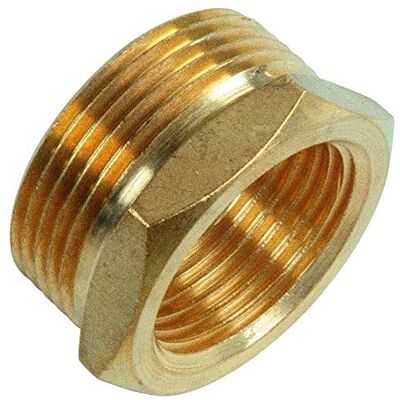 Meister Cornat-kleppen en aansluitingen verloopstuk, messing, buitendraad 1 inch plus binnendraad 1/4 inch, veelkleurig Meister Cornat-kleppen en aansluitingen verloopstuk, messing, buitendraad 1 inch plus binnendraad 1/4 inch, veelkleurig