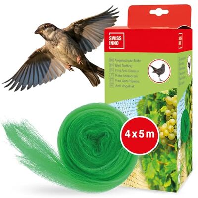 SWISSINNO Vogelnetten, Vogelbeschermingsnet 4x5m – Zwaar Anti-Vogelnet voor Moestuin, Fruitkooi & Vijver – Herbruikbaar UV-bestendig Plaagbarrièrenet – Groen SWISSINNO Vogelnetten, Vogelbeschermingsnet 4x5m – Zwaar Anti-Vogelnet voor Moestuin, Fruitkooi & Vijver – Herbruikbaar UV-bestendig Plaagbarrièrenet – Groen