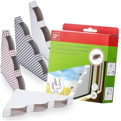 SWISSINNO Vliegenval voor Ramen 4 Set Zelfklevende Vliegenvangers voor Ramen, Discreet en Makkelijk Te Gebruiken SWISSINNO Vliegenval voor Ramen 4 Set Zelfklevende Vliegenvangers voor Ramen, Discreet en Makkelijk Te Gebruiken