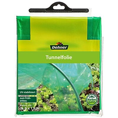 Dehner Tunnelfolie voor kweken, 6 x 1,8 m, kunststof, groen Dehner Tunnelfolie voor kweken, 6 x 1,8 m, kunststof, groen