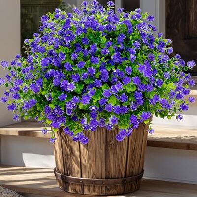 AXYLEX Kunstbloemen buiten nepplanten 12 bundels buiten gezicht plastic groen UV-bestendig geen vervagen faux narcissen lente struiken woondecoratie tuin veranda patio struiken boerderij (paars) AXYLEX Kunstbloemen buiten nepplanten 12 bundels buiten gezicht plastic groen UV-bestendig geen vervagen faux narcissen lente struiken woondecoratie tuin veranda patio struiken boerderij (paars)