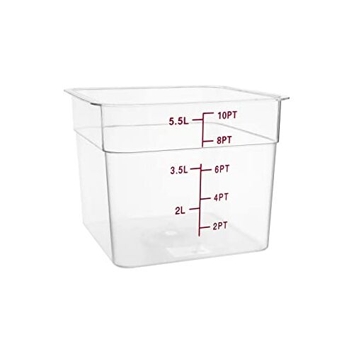 Hygiplas Vogue CF022 Vierkante Opslag Container 5.5Ltr Clear Meten Voedsel Diepvriezer Tubs