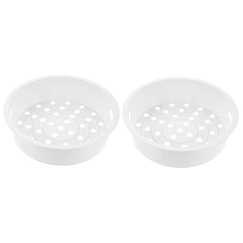 ANSNOW Rijstkoker Stoomrek Vergiet Groentenstomer Stoombak Inzetstuk Metalen Stoomboot Pot Dim Sum Mand Dim Sum Stoomboot Voedsel Stoomrek Azië 3L Stapelbaar Wit Pp/Wit/21,5 * 21,5 * 6Cm*2 Stuks