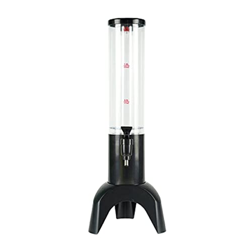 EYAKEG Biertorendispenser 1,5L Biertorendispenser Bierdispenser Dranktorendispenser Geïntegreerde kraan met ijsbuis Heldere dranktorendispenser Dranktorendispenser (zwart)