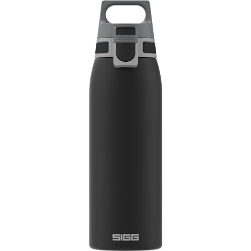 SIGG Shield One Black Drinkfles (1,0 l), lekvrije en lekvrije drinkfles, duurzame drinkfles van roestvrij staal met ONE Top