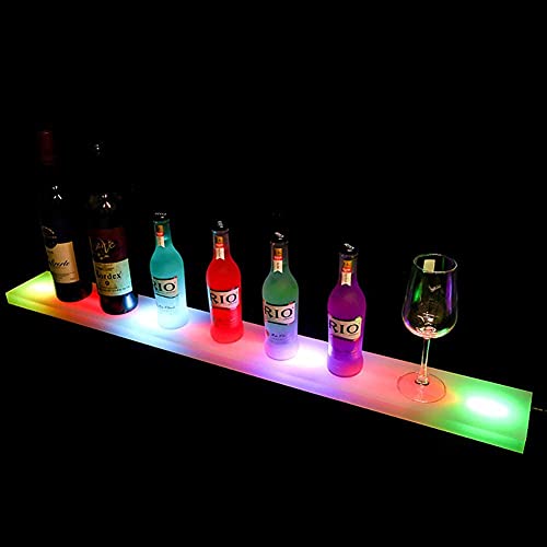 YIHANSS Flessendisplaystandaard Bar Drank Led Drankfles Displayplank, Acryl Lichtgevend Wijnrek Wijndisplaystandaard Plexiglas Intelligente dimbare displaystandaard