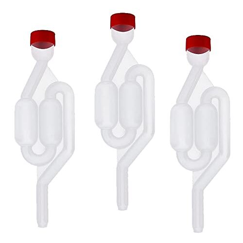 DXIA 3 Stuks S-Shape Air Lock, S-vorm Luchtsluis, Fermentatiebuisjes, Bier Gisting Wijn Maken, Gistingsslot, Airlock S-Bubble Type met Gratis Grommets, voor Thuis Bier, Wijn Maken