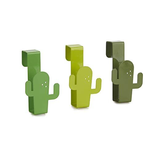 balvi Theedoekenhouder voor lade, cactus, 3-delige set, kleur groen, deurhaak om op te hangen