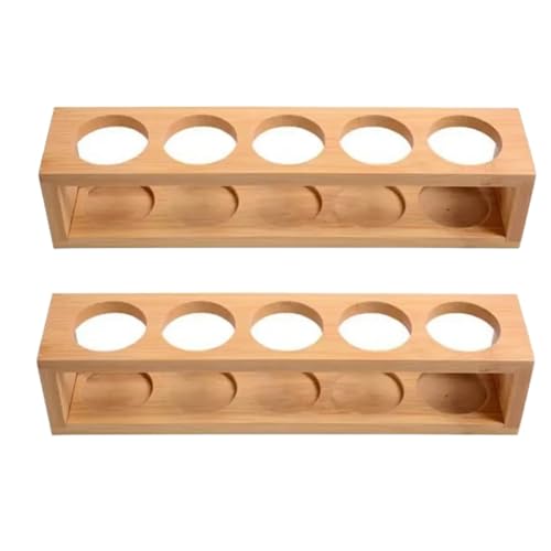 Widybord 2Pcs Natuurlijke Bamboe Essentiële Oliën Opslag Rack Multifunctionele Fles Opslag Rack Past 15Ml Flessen 10Ml 5Ml Flessen