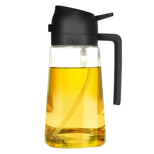 Jeeeun 2024 New Oil Dispenser, Oil Dispenser for Kitchen, 2 In 1 Oil Dispenser and Oil Sprayer (black)