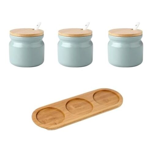 GaRcan Kruidenflessenset Keramische kruidenflessenset Nordic Simple Home Kruidenpot Combinatieset Zoutpot Kruidenpot Kruidenpotjes