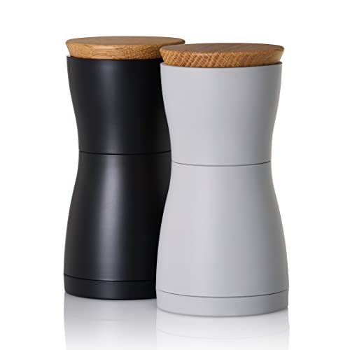 AdHoc MP125 Set peper- en zoutmolen Twin, CeraCut® keramische molen, zwart & grijs