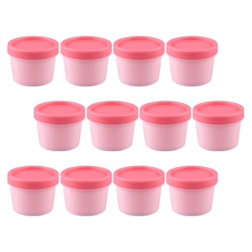 BROLEO 12 stuks 100 g ijscontainers, reiscontainer, voedselopslagcontainers, diepvriesopbergkuipen, voor zelfgemaakt ijs (roze)