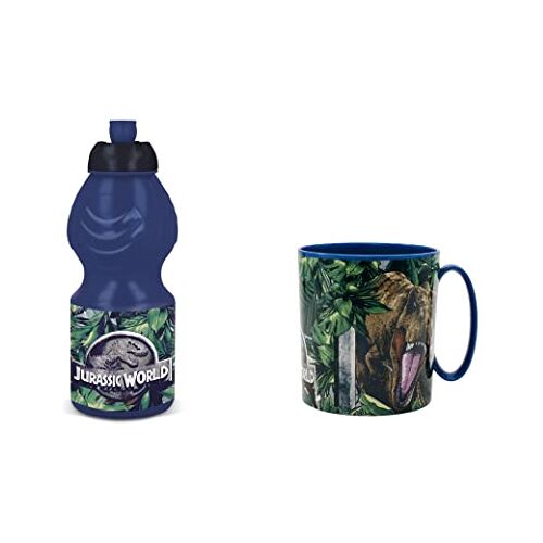 ALMACENESADAN , 4931 Jurassic World Franchise Thent, bestaande uit magnetron 350 ml en waterfles 400 ml, herbruikbaar, BPA-vrij