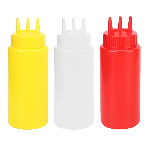 Samfoxy Samfox Squeeze Kruidenfles met deksel voor saladedressing, sauzen, ketchup, 3 stuks