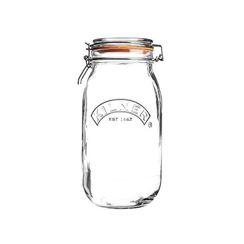 Kilner 25.493 Ronde Clip Top Jar 2ltr   Behoud Pot, Jam Jar met Cliptop Deksel